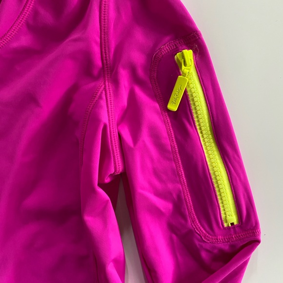 Lilly Pulitzer Luxletic Neon Pink Long Sleeve 1/4 Zip Athletic Top - Picture 5 of 7